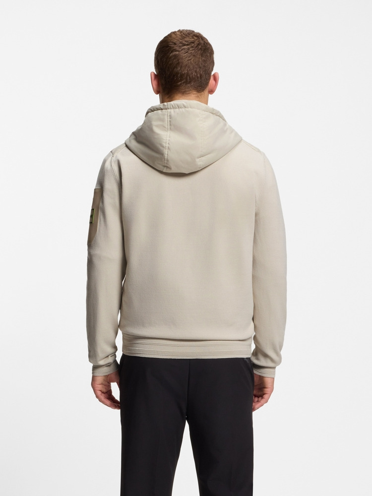 【BOSS博斯】拉链徽标口袋复合面料夹克