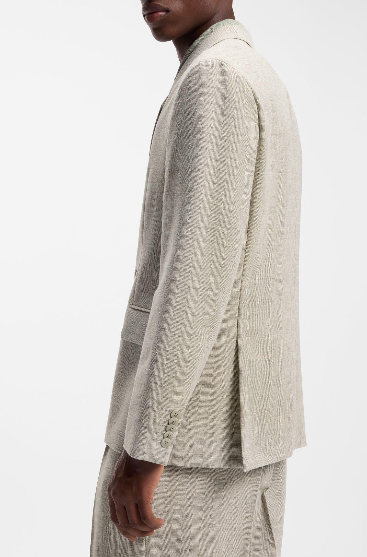 人字纹编织现代版型夹克