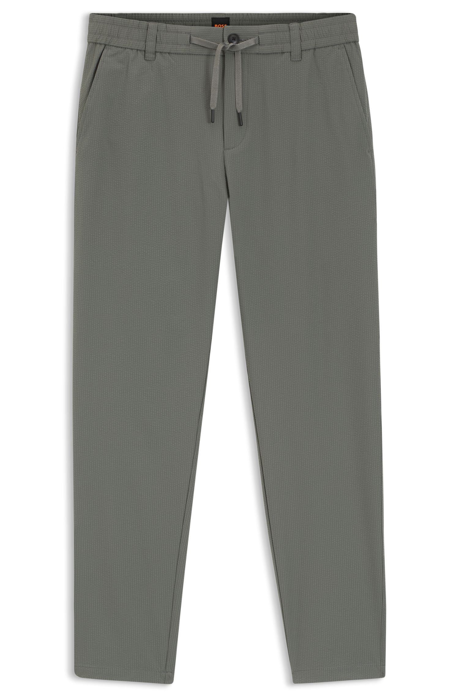 弹力泡泡布面料锥形长裤