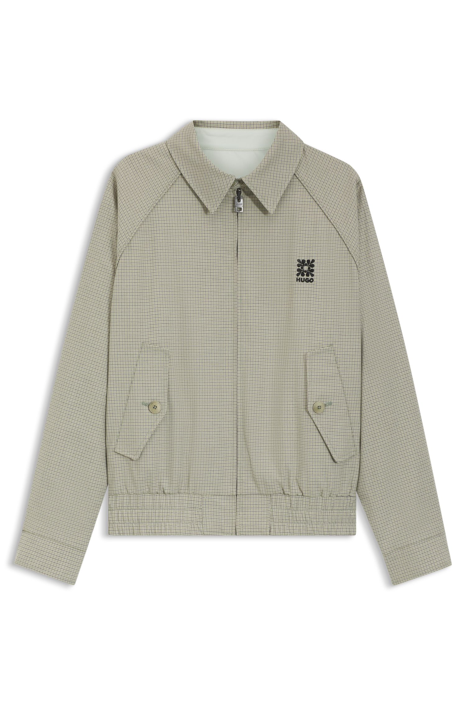 千鸟格图案哈灵顿夹克