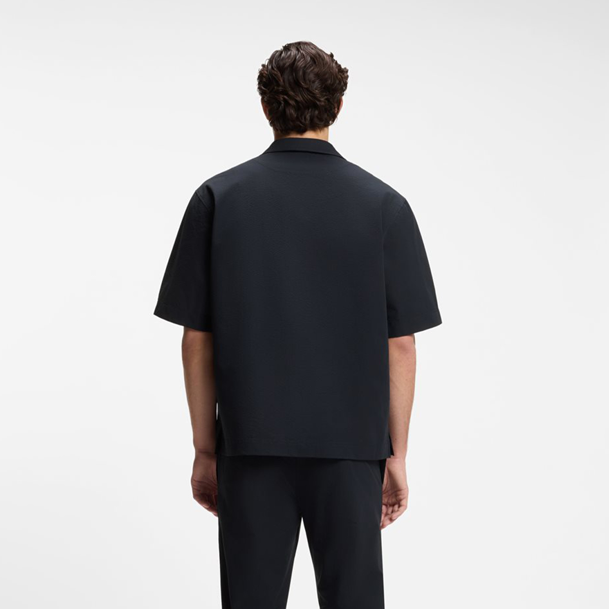 【BOSS博斯】弹力泡泡纱宽松版型衬衫