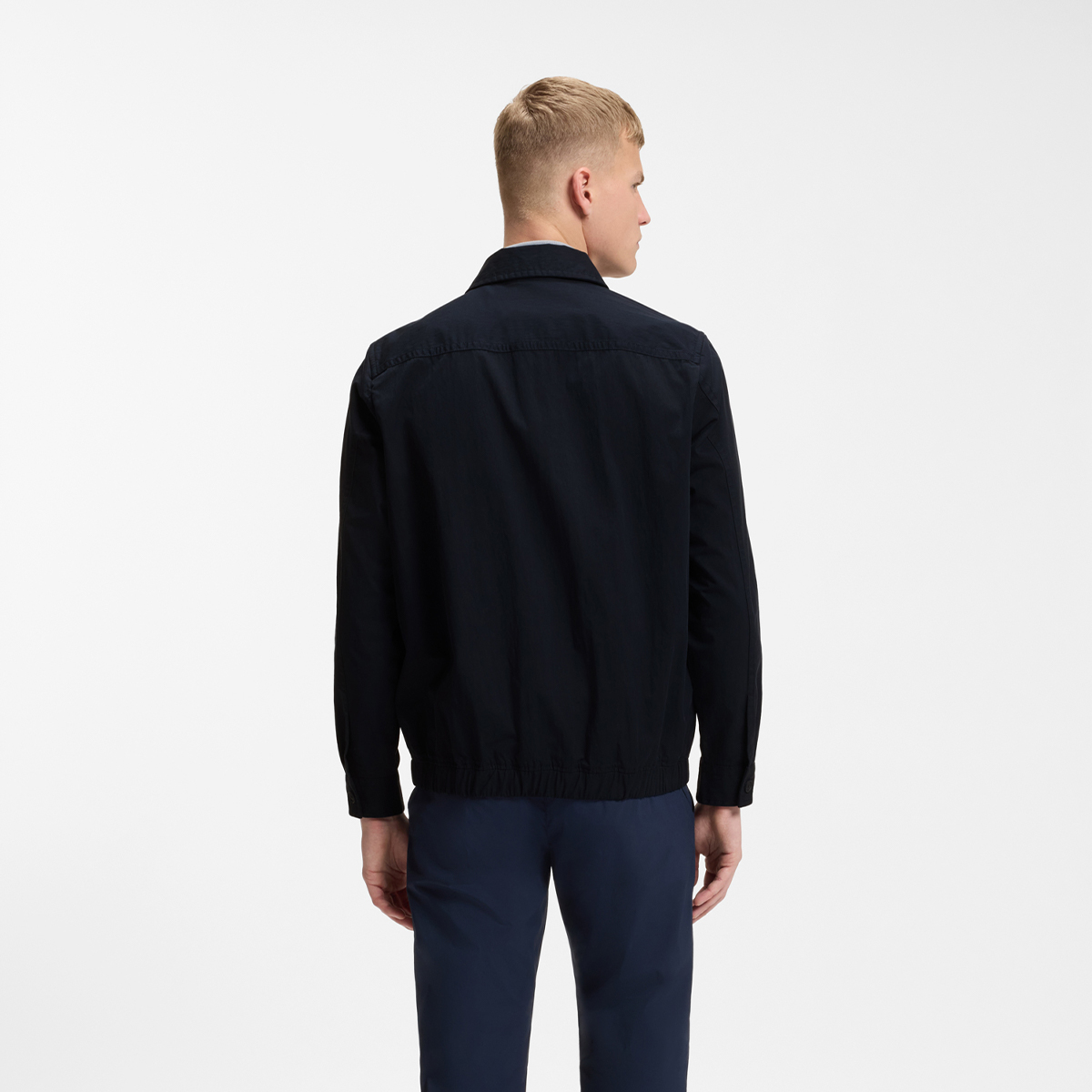 【BOSS博斯】棉质混纺斜纹布超大版型外套衬衫