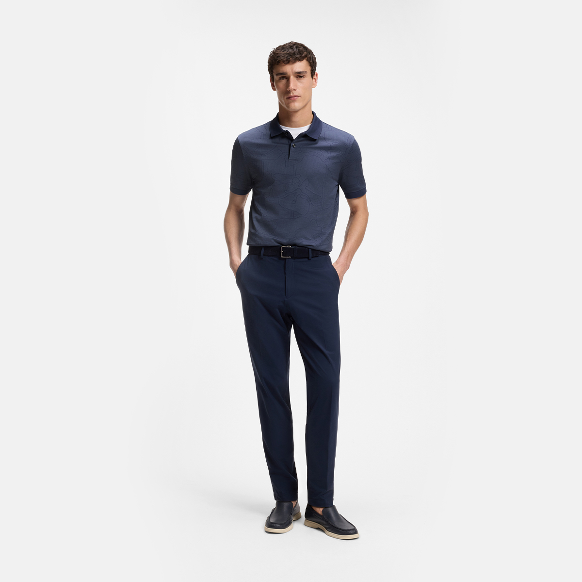 【BOSS博斯】提花图案棉质Polo衫