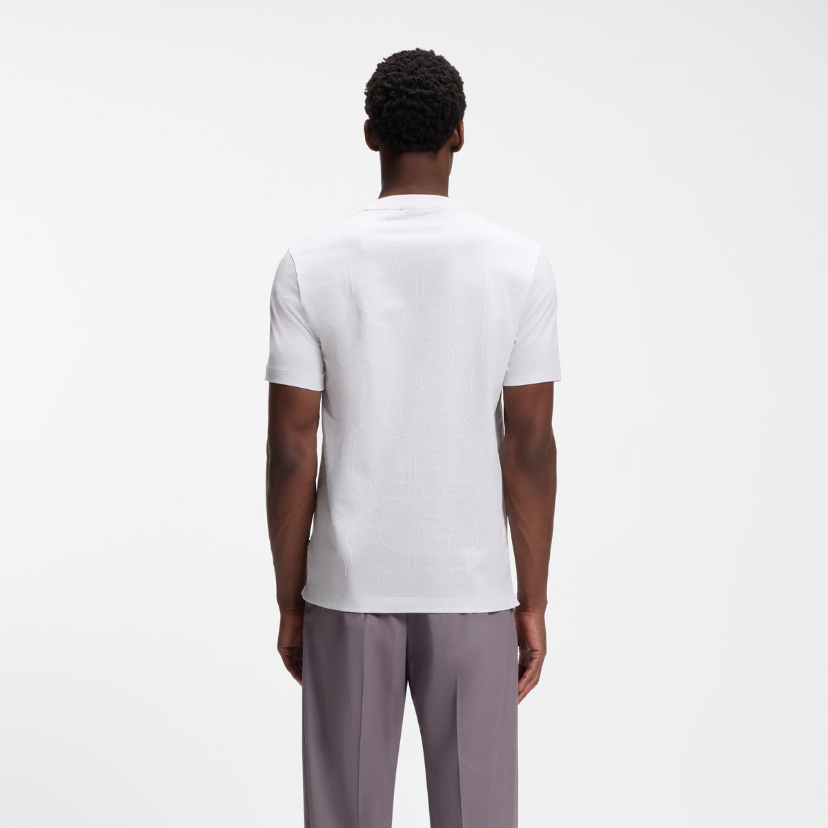 【BOSS博斯】提花图案棉质T恤