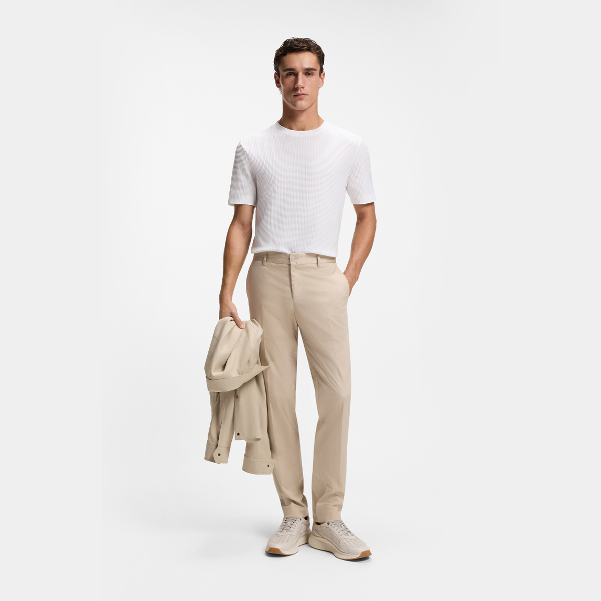 【BOSS博斯】几何结构常规版型棉质T恤