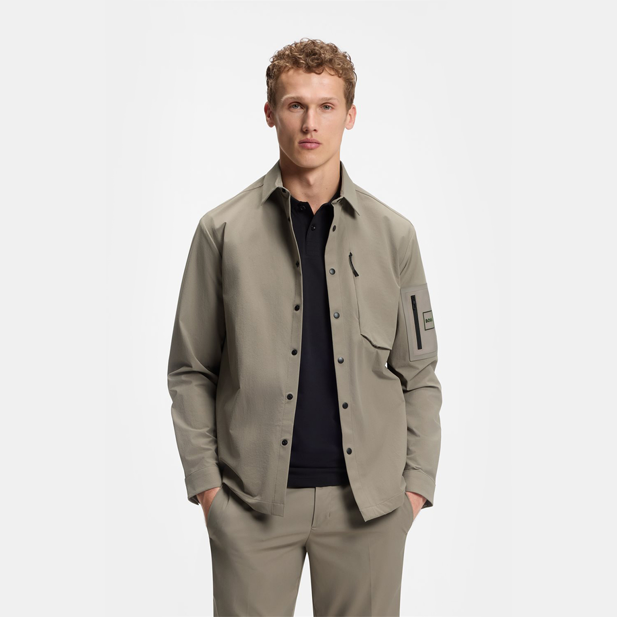 【BOSS博斯】防泼水饰面宽松版型外套衬衫