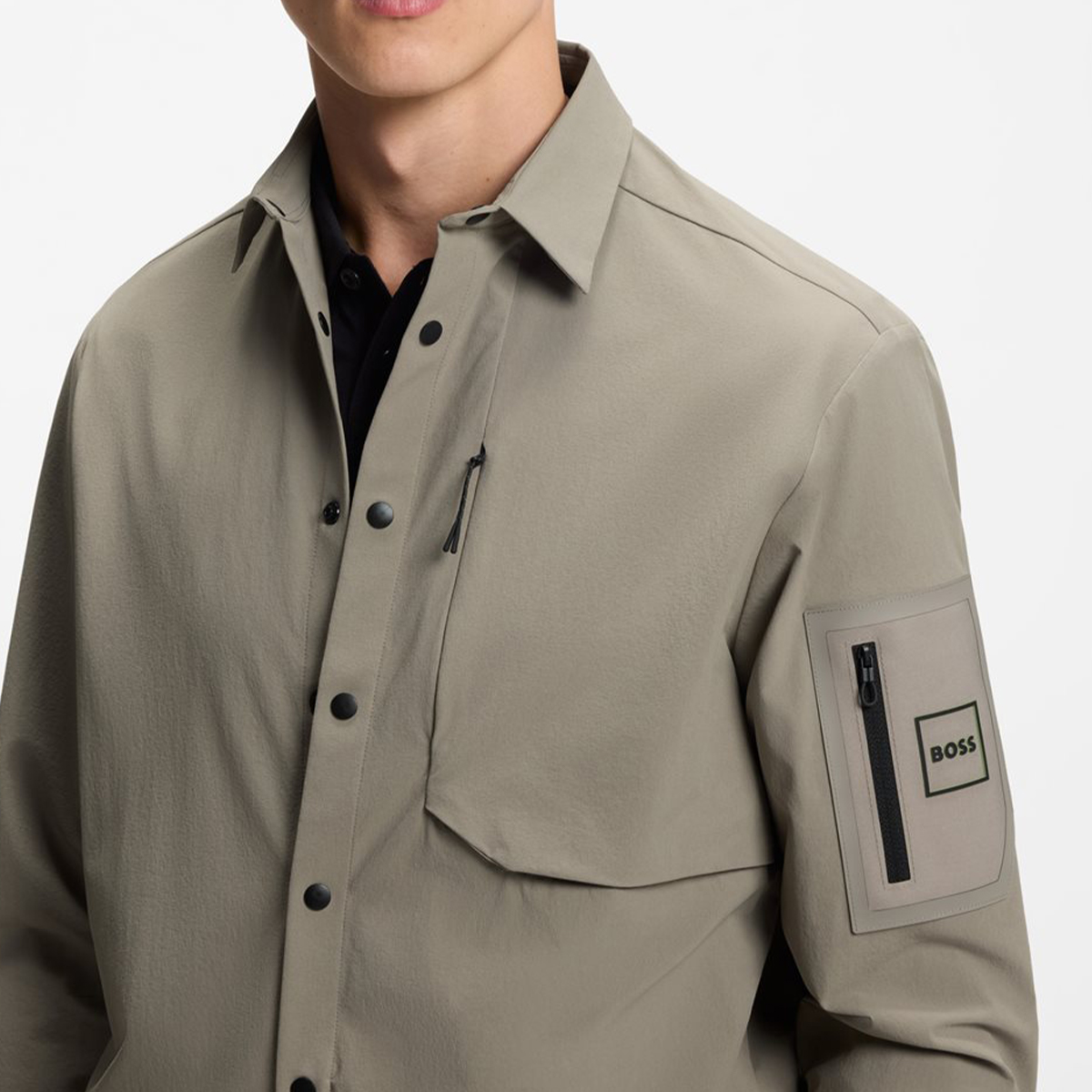 【BOSS博斯】防泼水饰面宽松版型外套衬衫