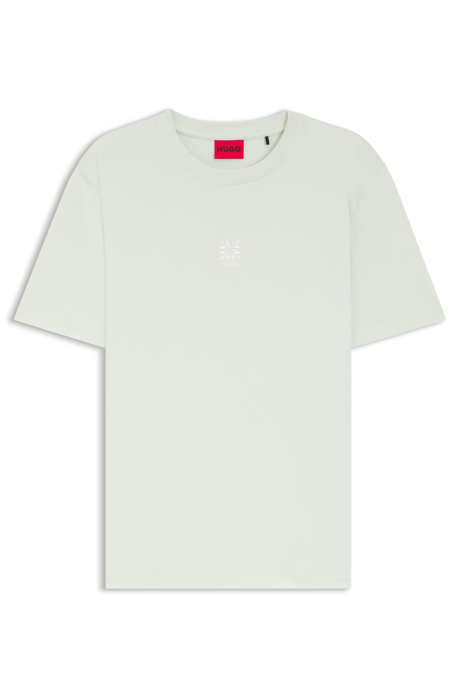【HUGO雨果】徽标刺绣图案棉质平纹布 T 恤