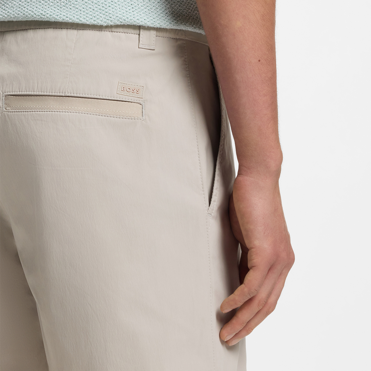 【BOSS博斯】府绸棉质混纺直筒休闲短裤