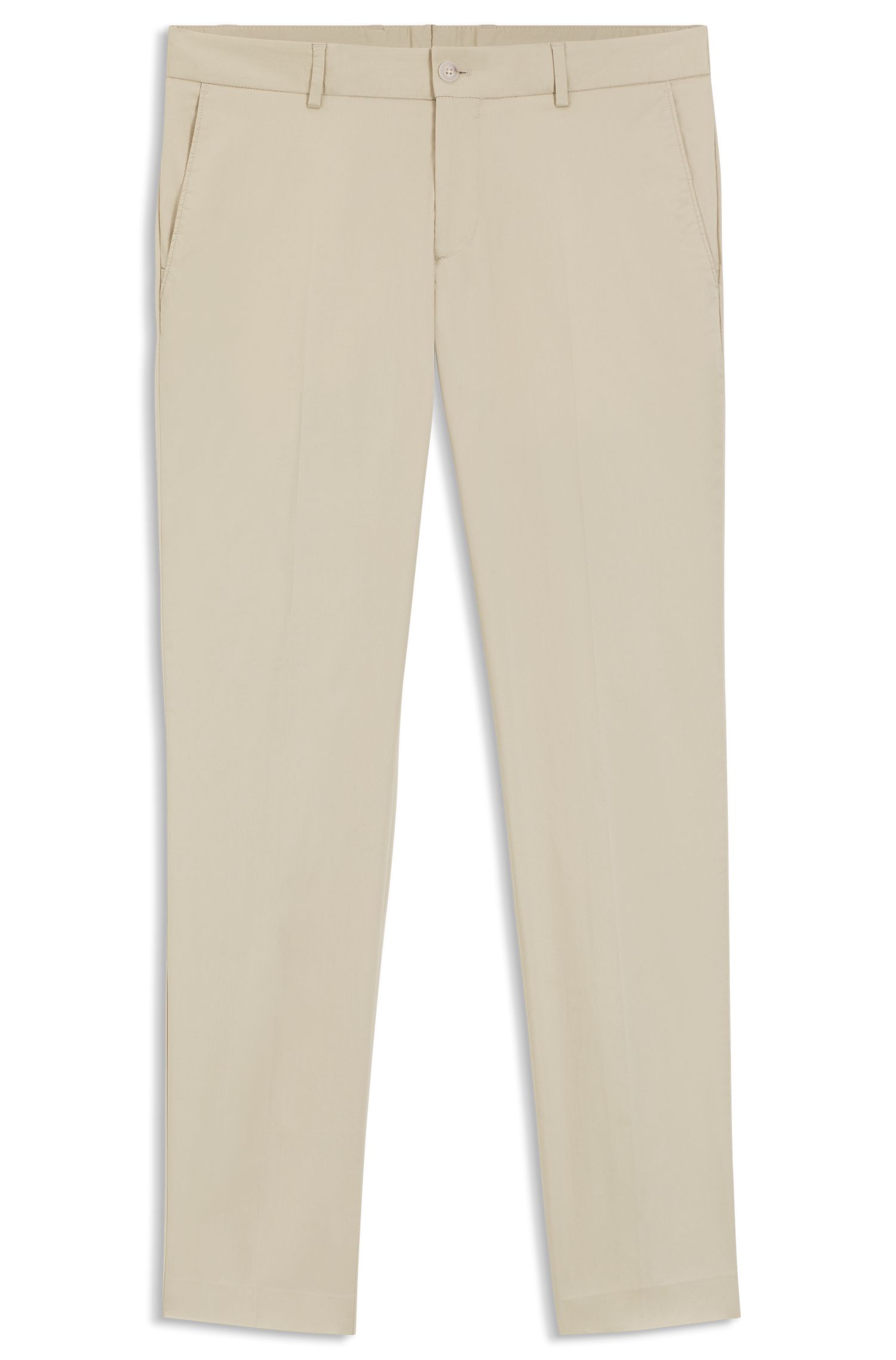 【BOSS博斯】可水洗棉质混纺修身长裤