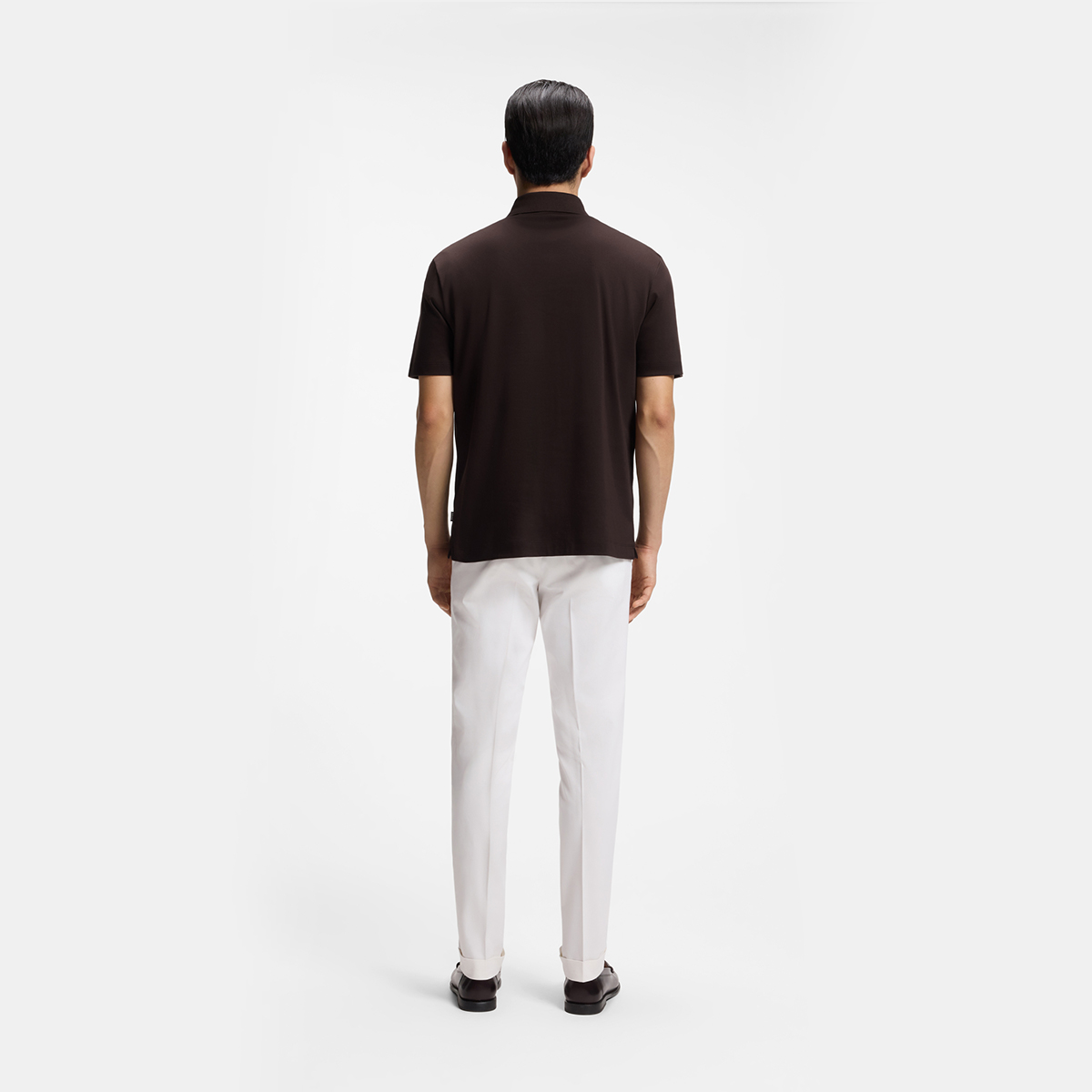 【BOSS博斯】平针织领三纽扣常规休闲POLO衫