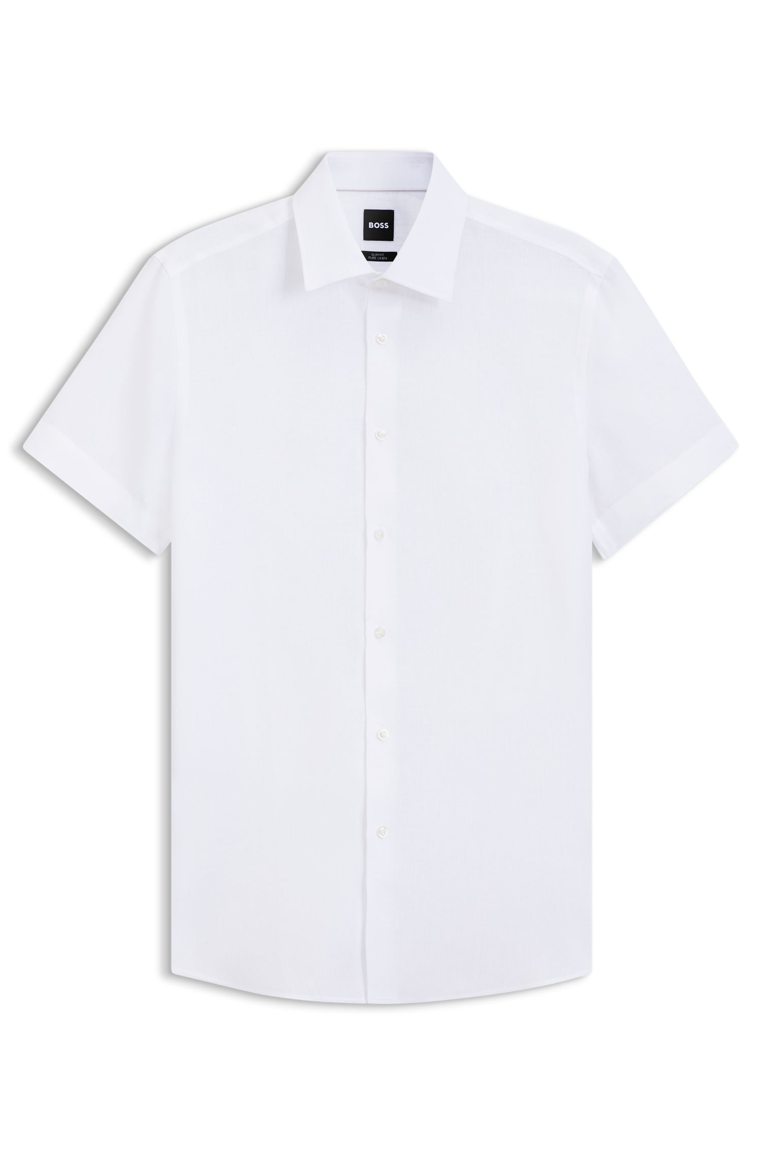 【BOSS博斯】意大利制造修身版亚麻衬衫