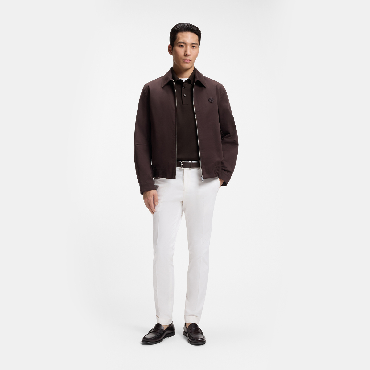 【BOSS博斯】平针织领三纽扣常规休闲POLO衫