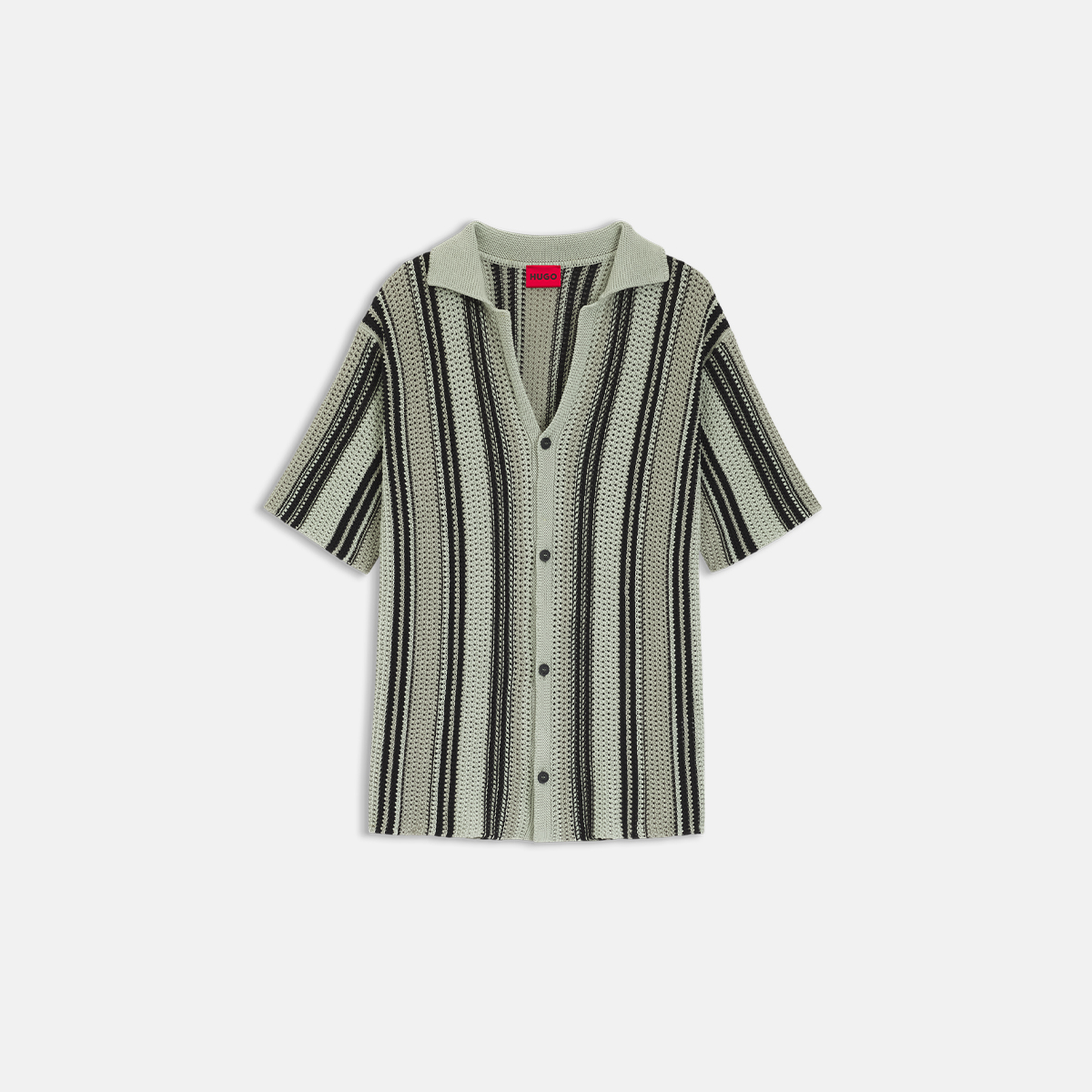 【HUGO雨果】镂空针织棉质宽松衬衫