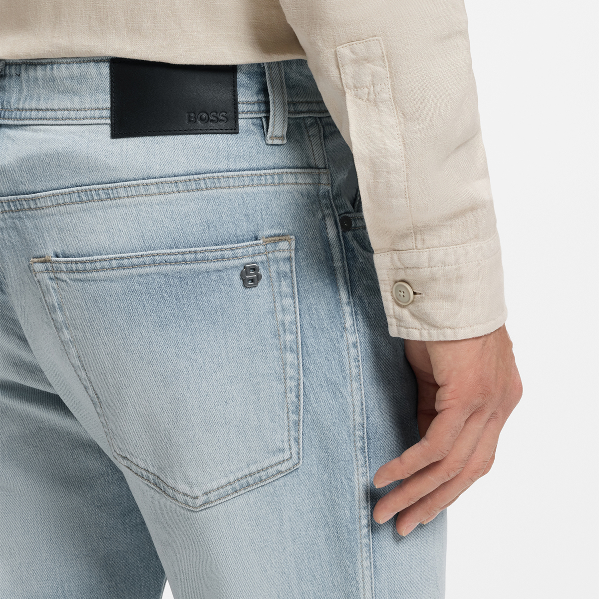 【BOSS博斯】Maine 常规版型蓝色舒适弹力牛仔裤