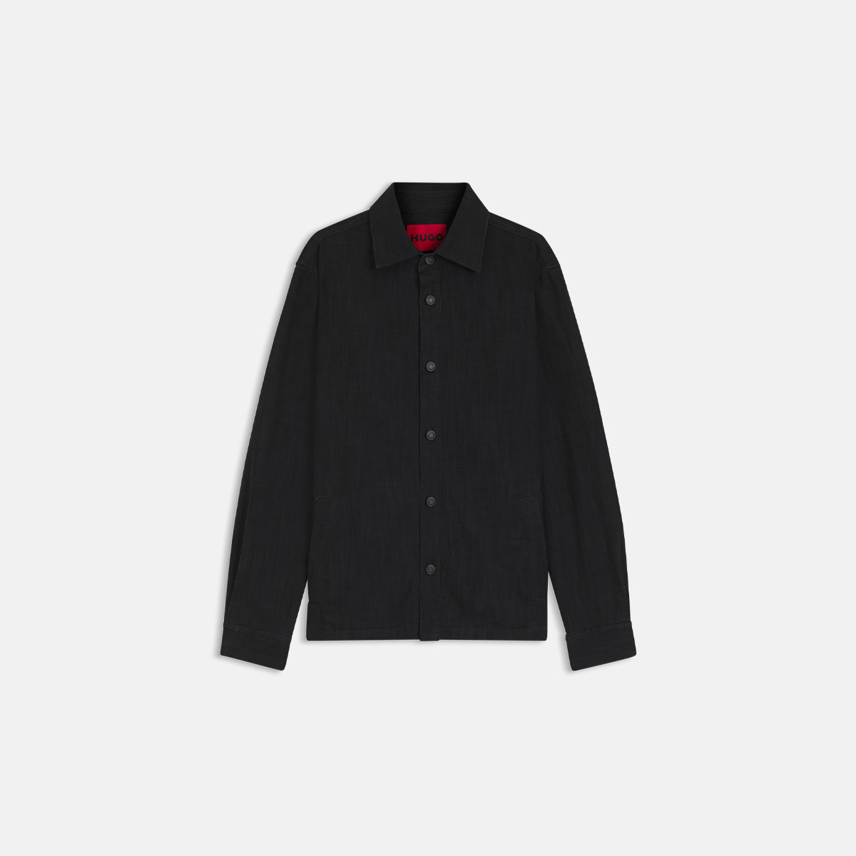 【HUGO雨果】侧口袋棉质帆布超大版型衬衫