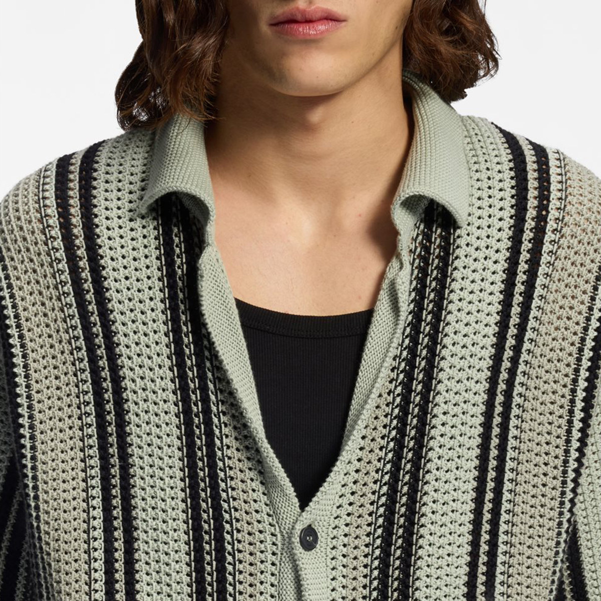 【HUGO雨果】镂空针织棉质宽松衬衫