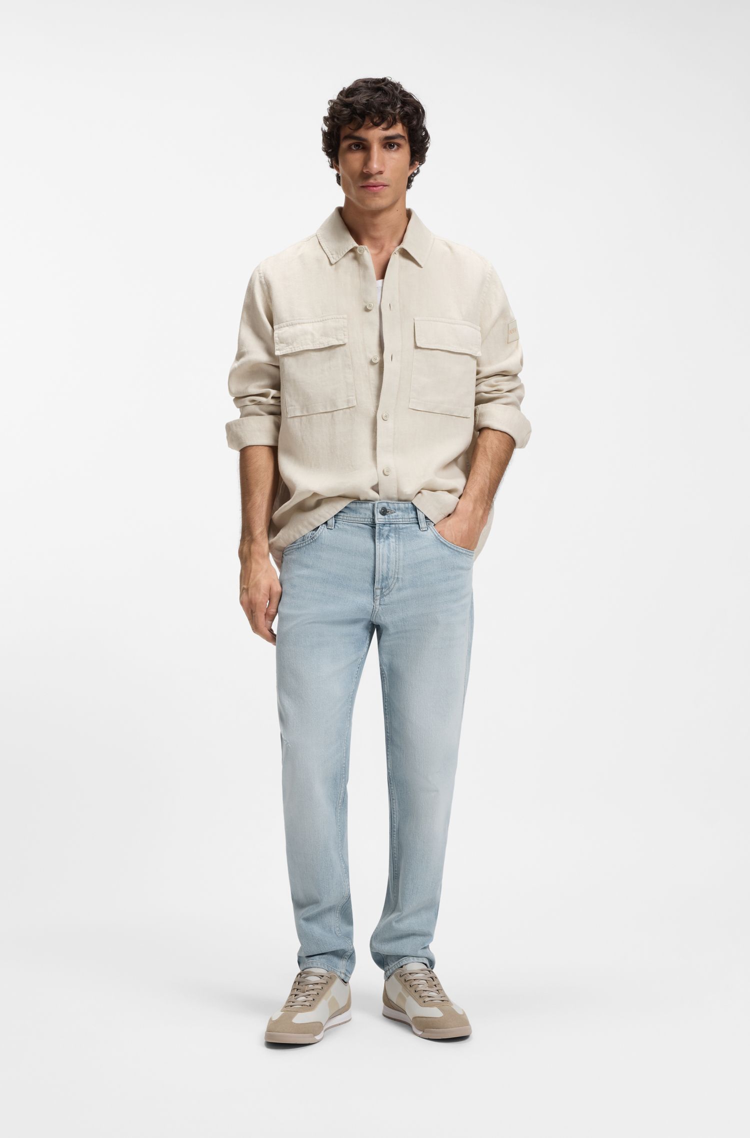 【BOSS博斯】Maine 常规版型蓝色舒适弹力牛仔裤