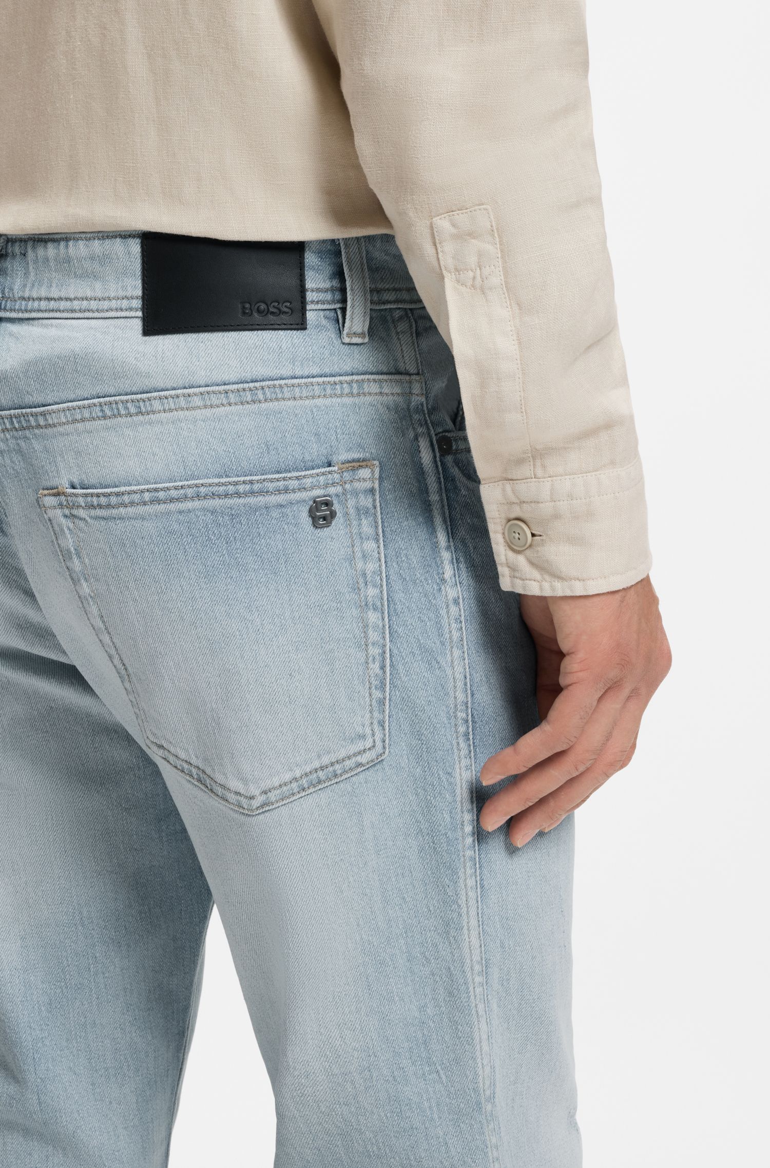 【BOSS博斯】Maine 常规版型蓝色舒适弹力牛仔裤