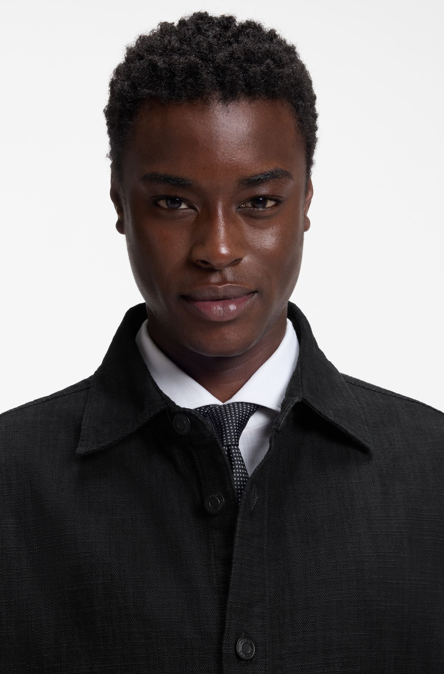 【HUGO雨果】侧口袋棉质帆布超大版型衬衫