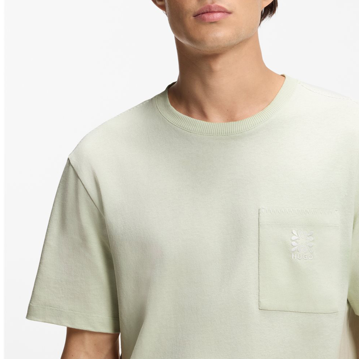 【HUGO雨果】刺绣徽标棉质平纹布 T 恤