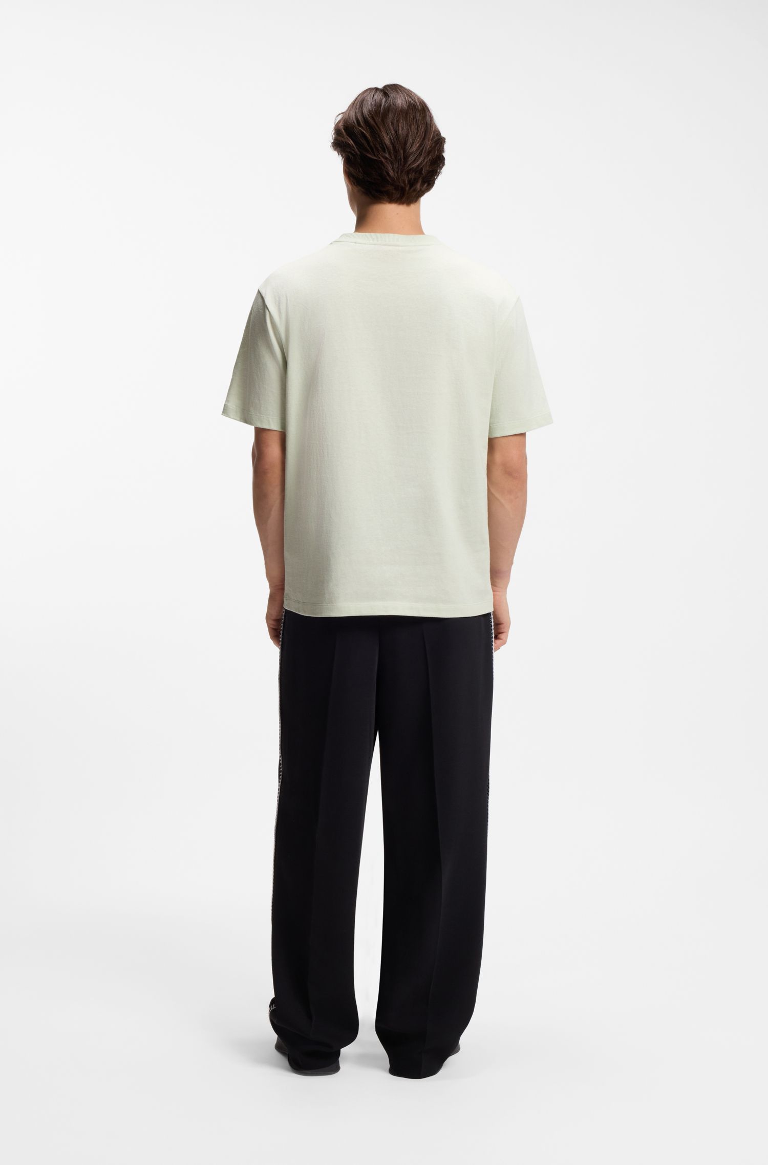 【HUGO雨果】刺绣徽标棉质平纹布 T 恤