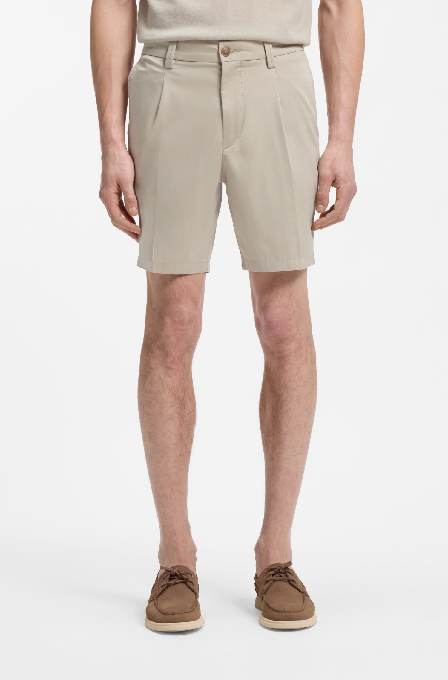 【BOSS博斯】易熨烫棉质混纺修身短裤