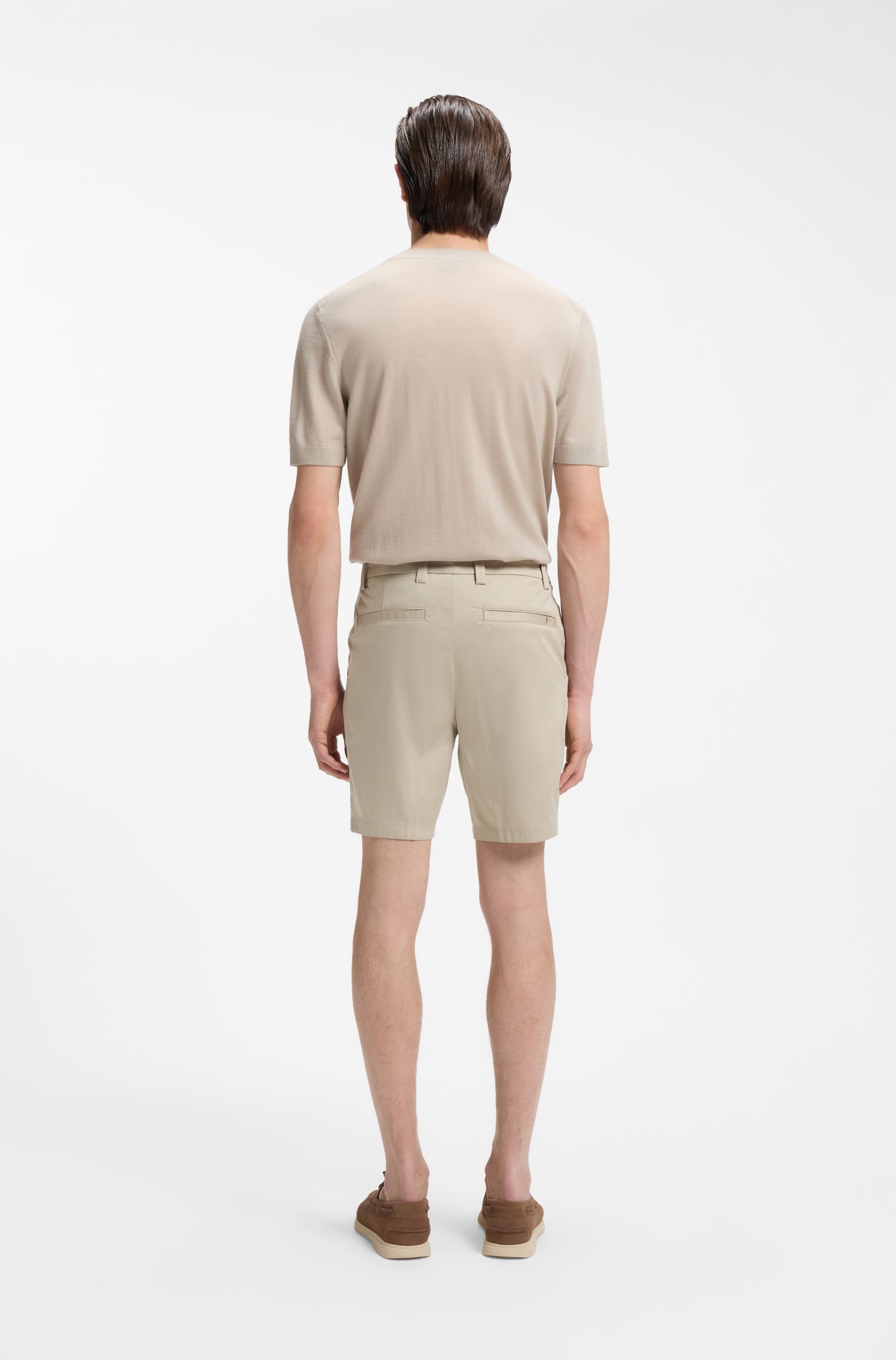 【BOSS博斯】易熨烫棉质混纺修身短裤