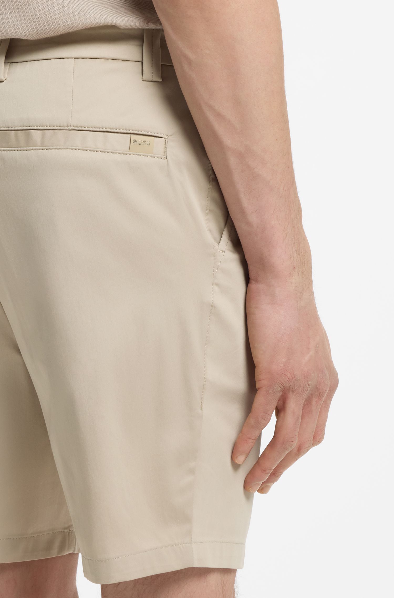 【BOSS博斯】易熨烫棉质混纺修身短裤