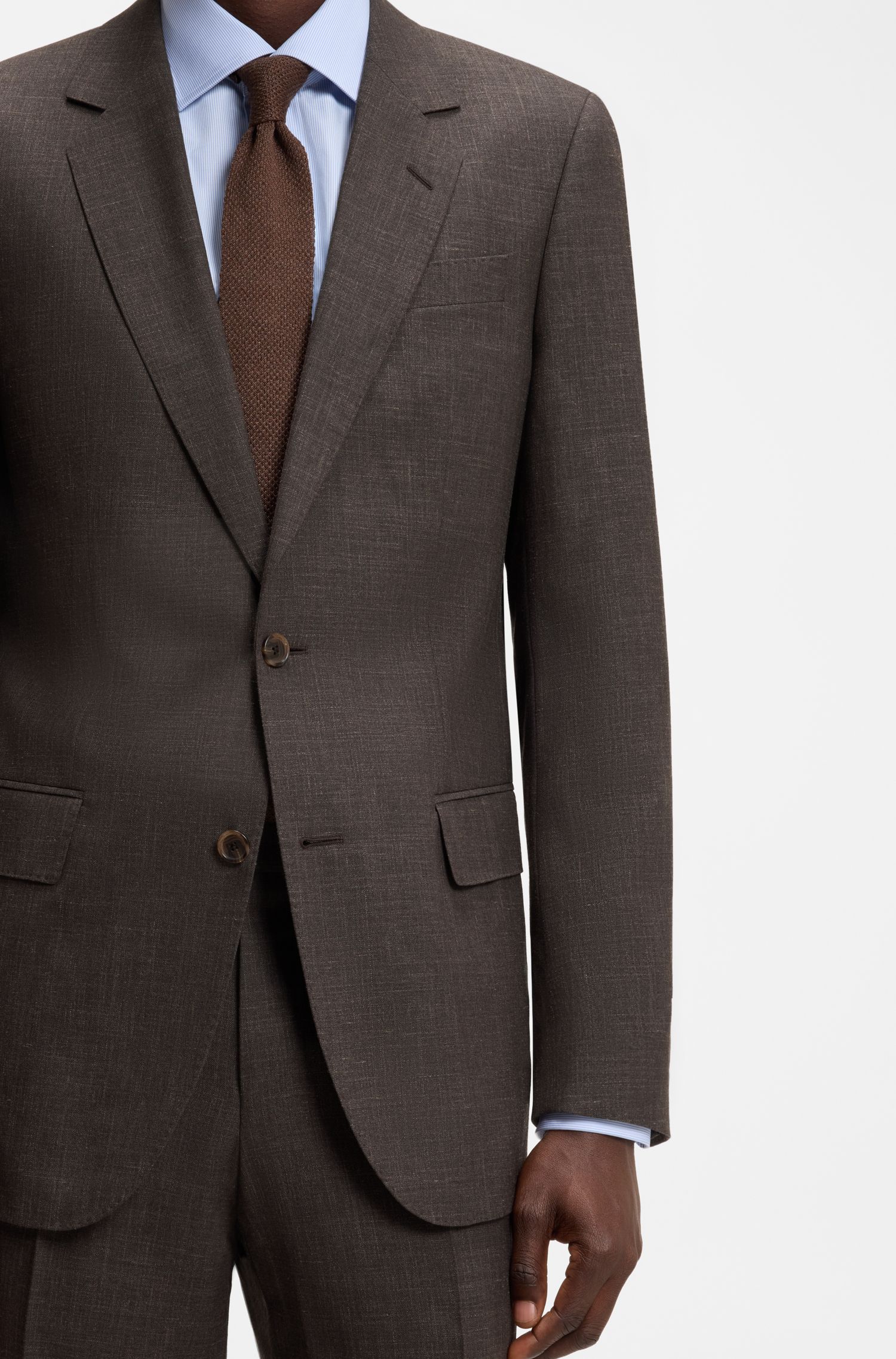 【BOSS博斯】BOSS BY BECKHAM修身版型羊毛混纺西装外套