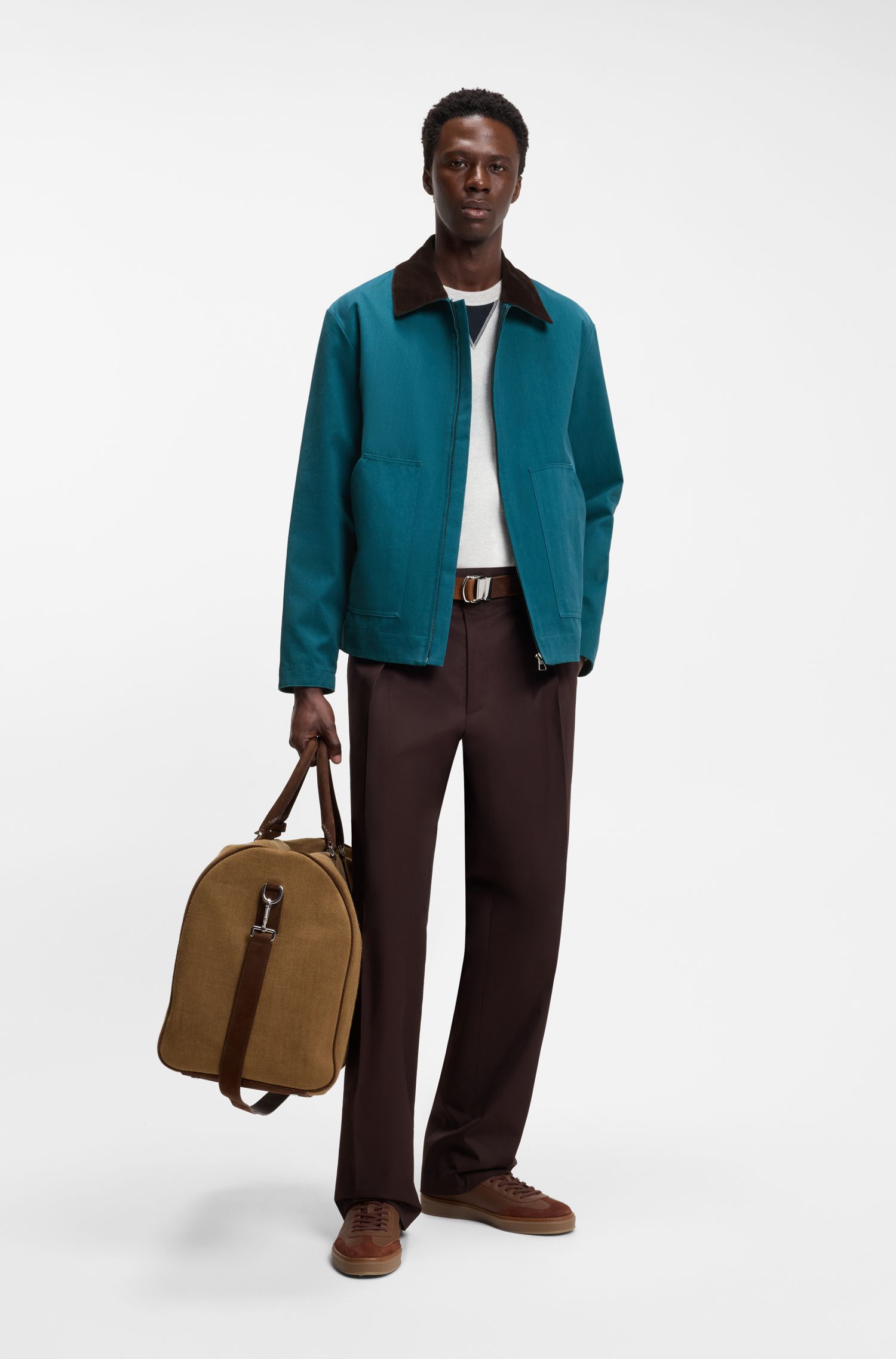 【BOSS博斯】BOSS BY BECKHAM撞色衣领棉质夹克