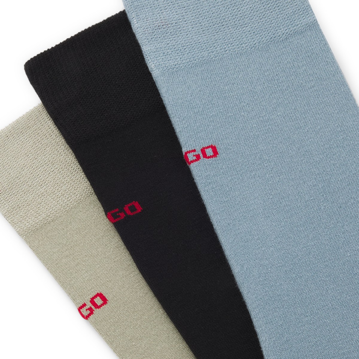 【HUGO雨果】徽标中长袜三双装