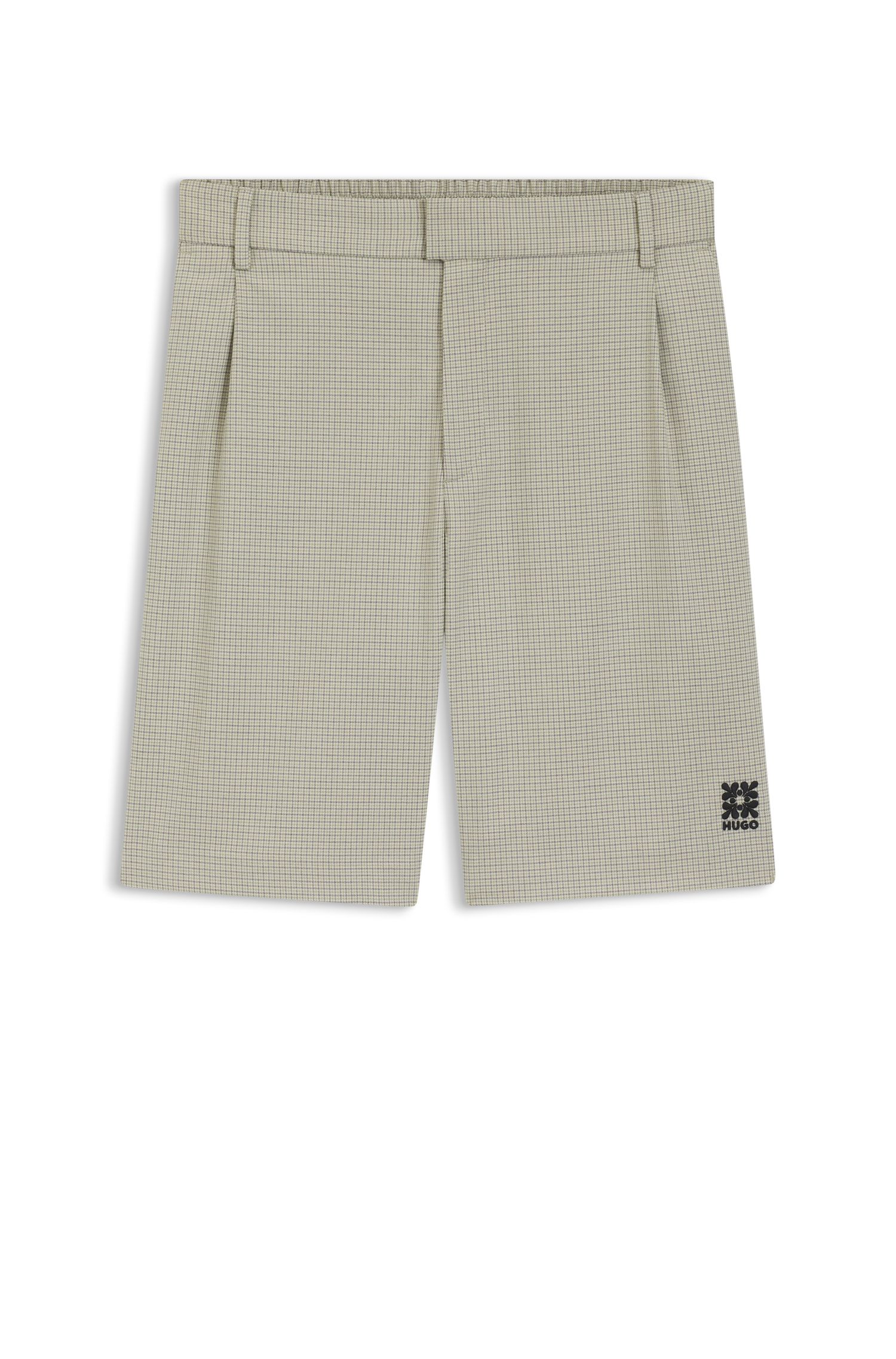 【HUGO雨果】千鸟格图案宽松版型短裤