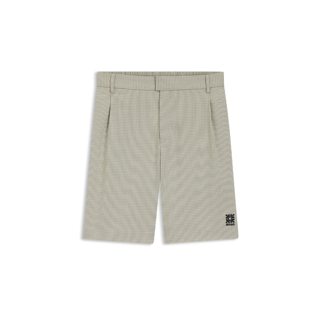 【HUGO雨果】千鸟格图案宽松版型短裤