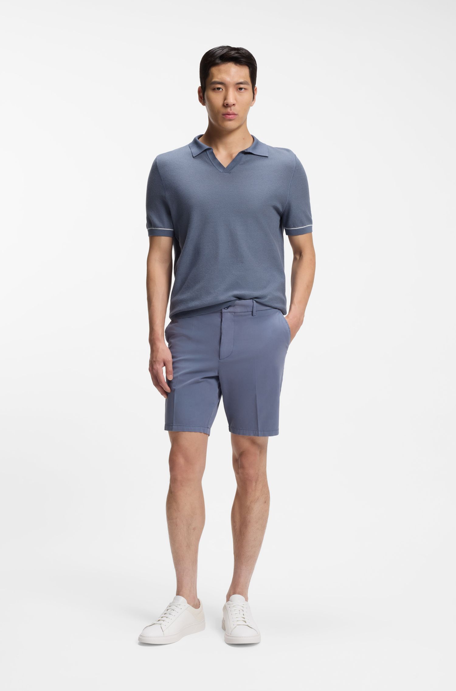 【BOSS博斯】横条纹棉质混纺毛衣