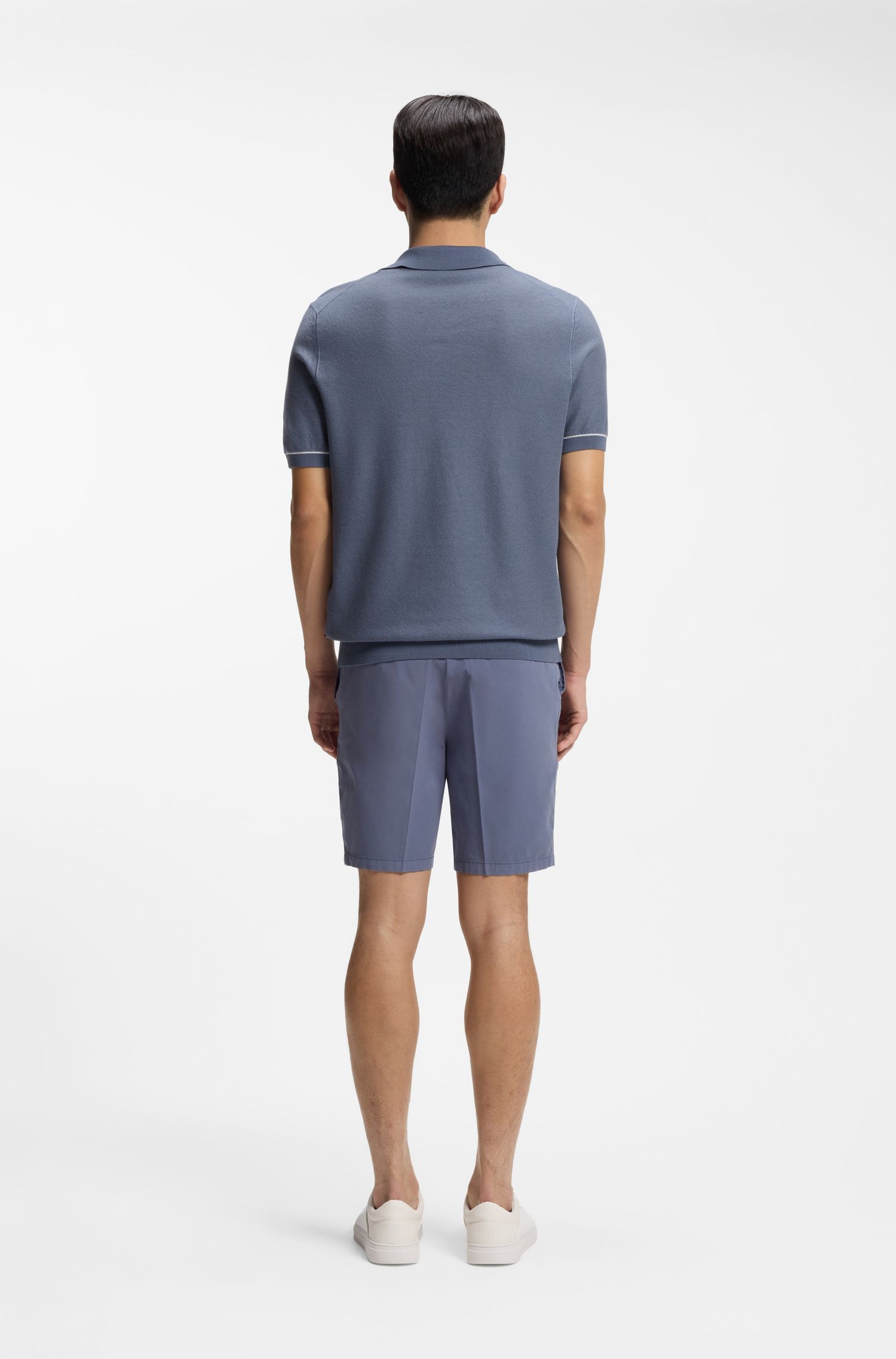 【BOSS博斯】横条纹棉质混纺毛衣