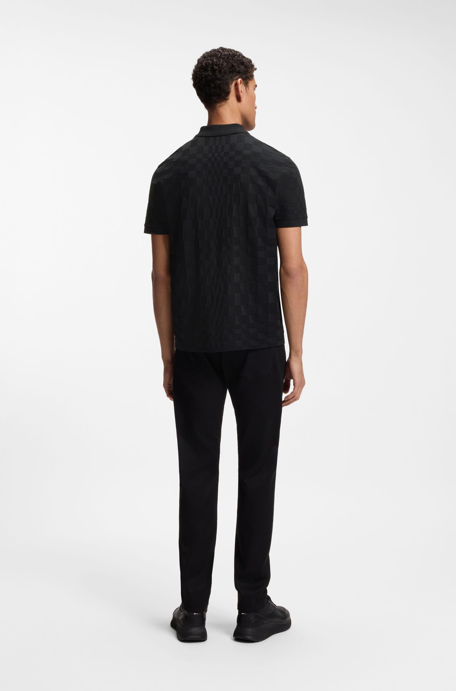 【BOSS博斯】Porsche x BOSS 提花图案棉质 Polo 衫