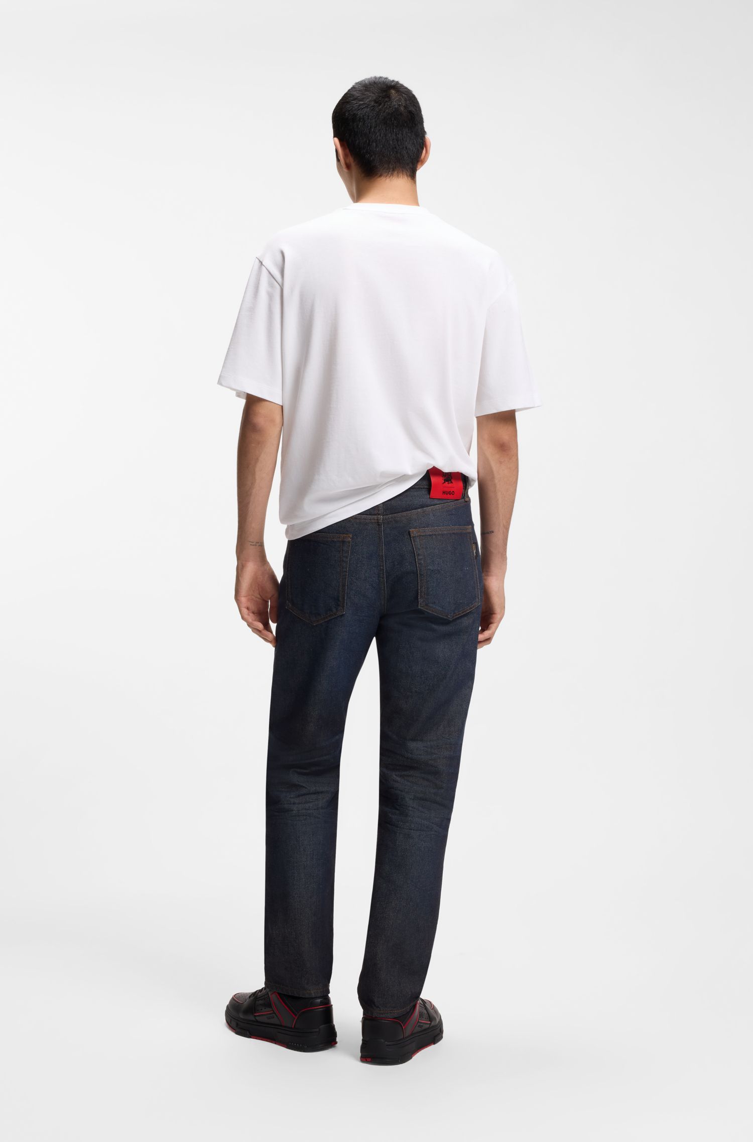 【HUGO雨果】HUGO x RB 蓝色牛仔布常规版型牛仔裤