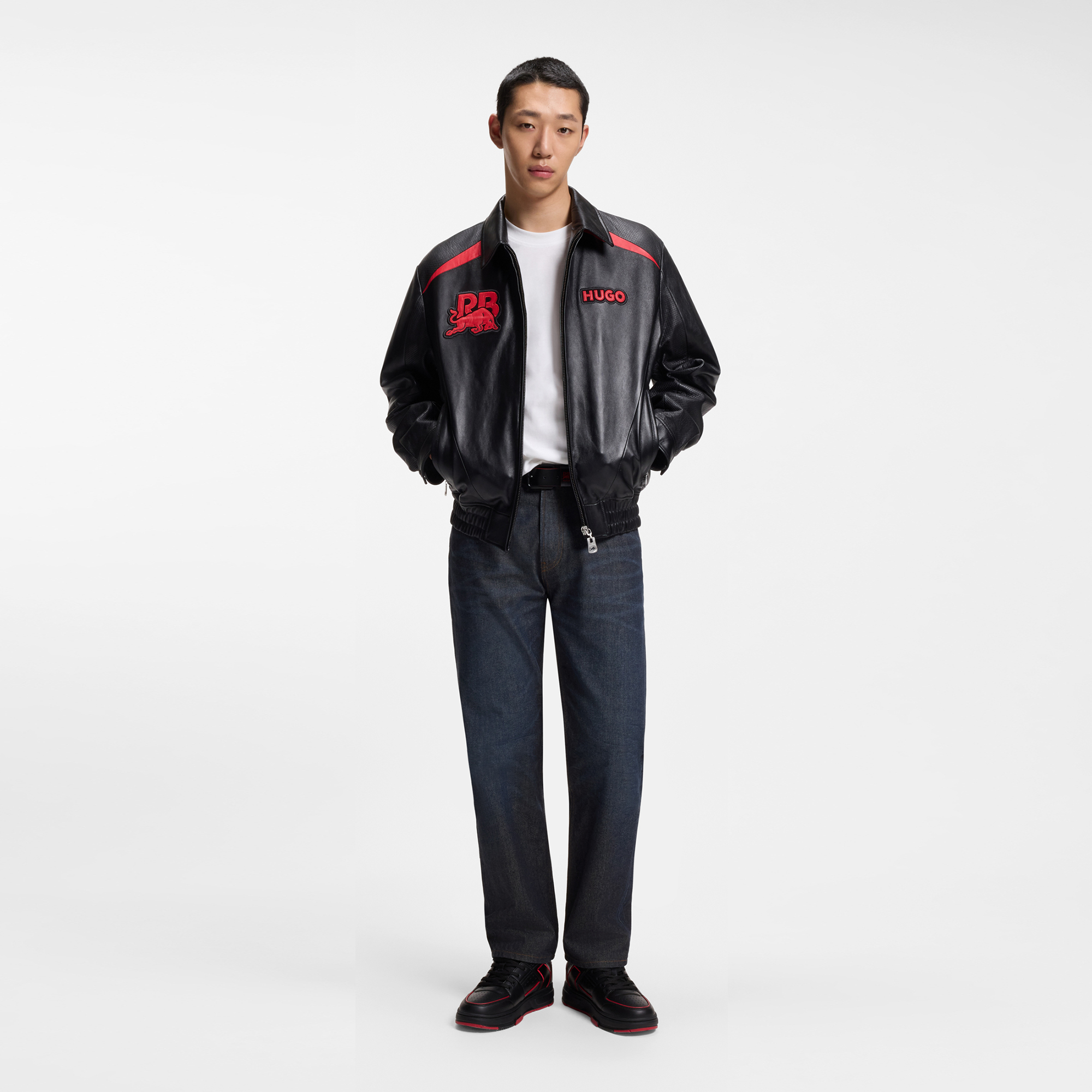 【HUGO雨果】HUGO x RB 蓝色牛仔布常规版型牛仔裤