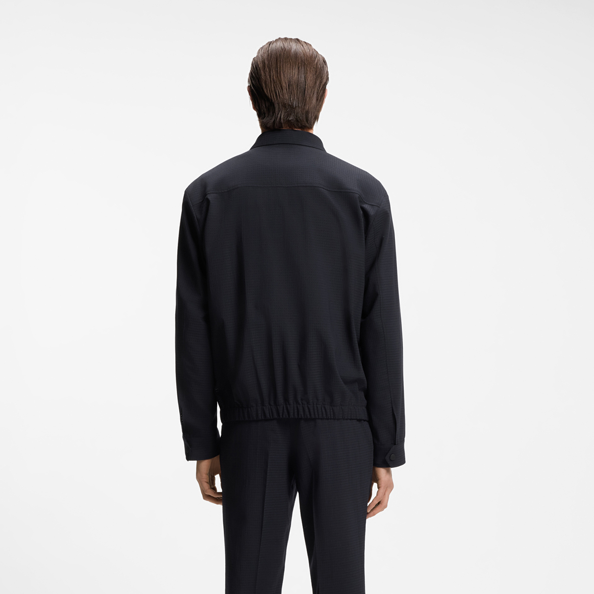 【BOSS博斯】羊毛混纺宽松版型便携外套衬衫