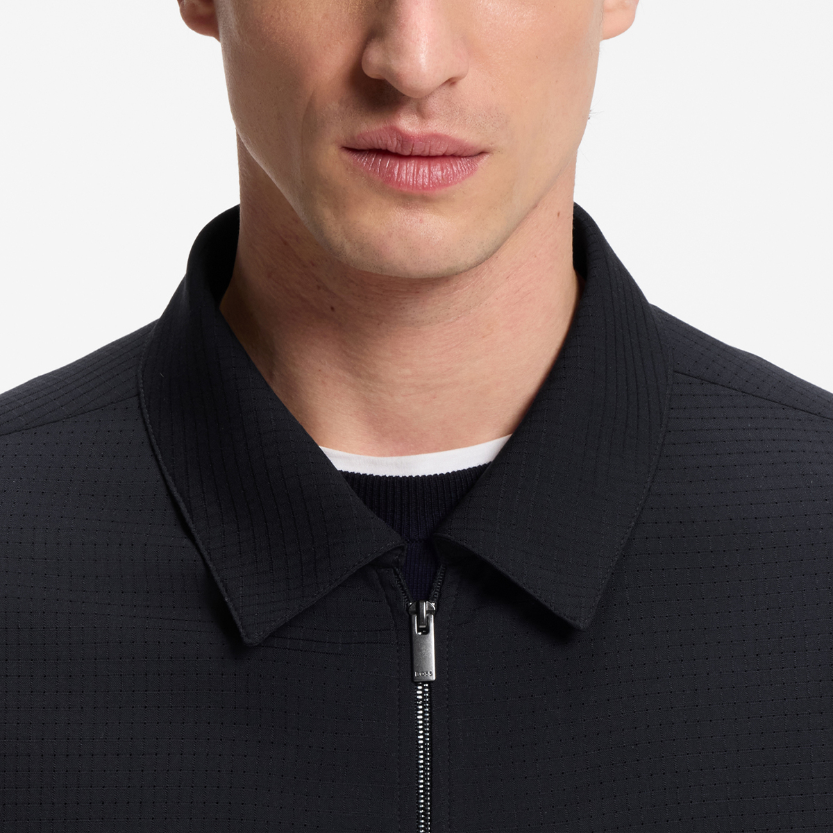 【BOSS博斯】羊毛混纺宽松版型便携外套衬衫