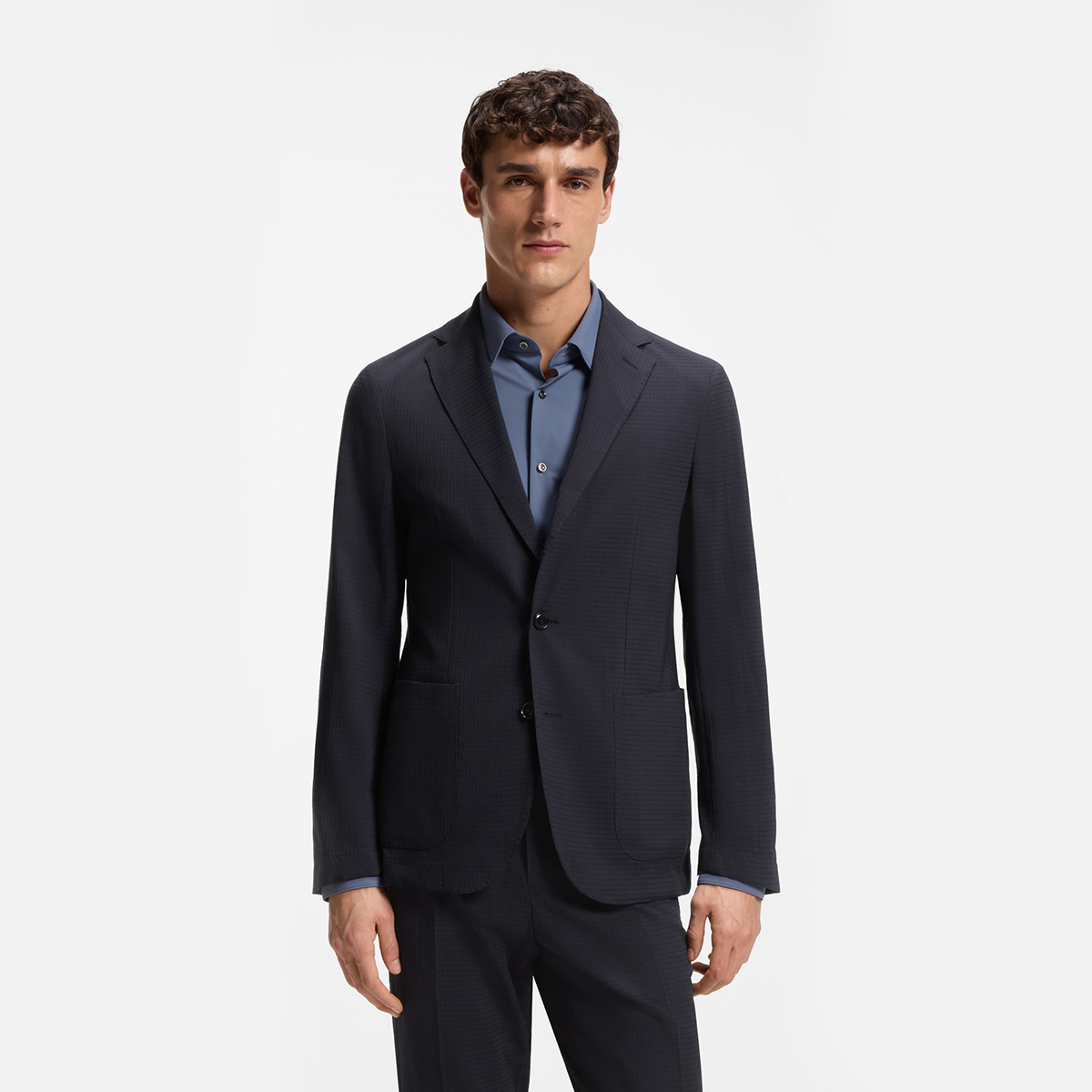 【BOSS博斯】羊毛混纺可水洗便携修身西装外套