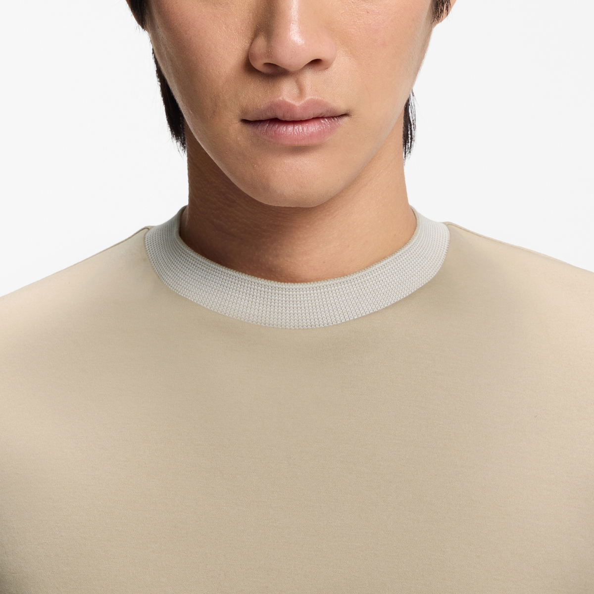 【BOSS博斯】撞色镶边丝光棉修身T恤