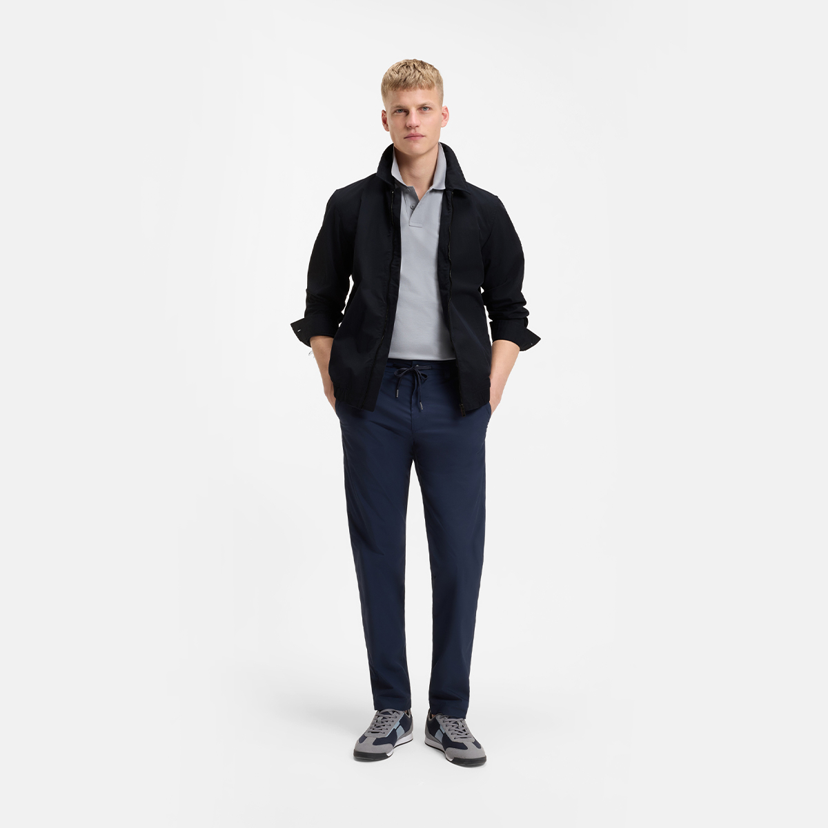 【BOSS博斯】棉质混纺斜纹布超大版型外套衬衫