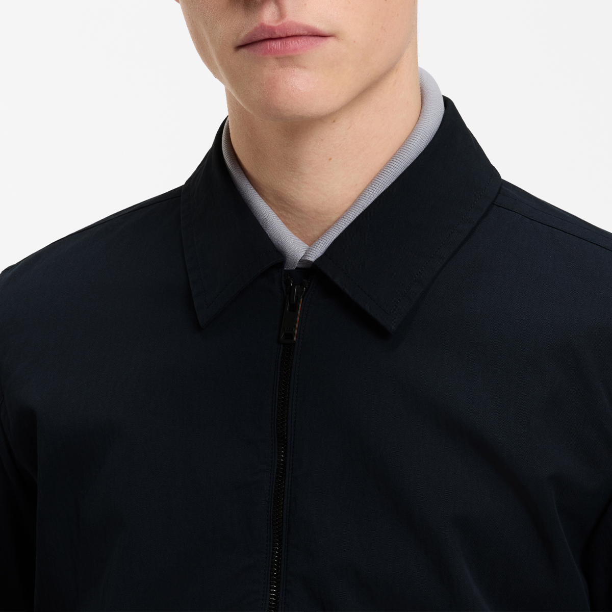 【BOSS博斯】棉质混纺斜纹布超大版型外套衬衫