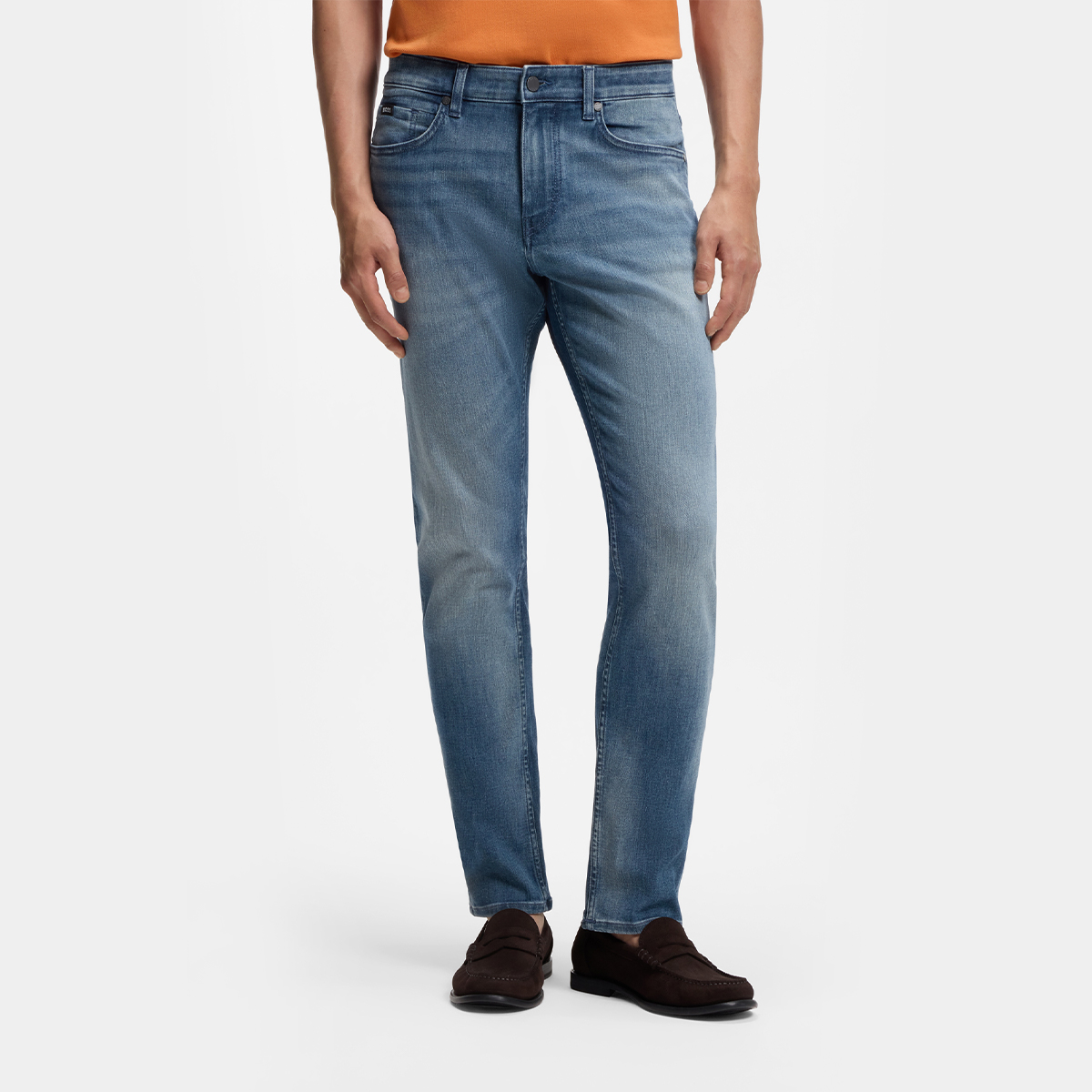 【BOSS博斯】Delaware蓝色轻质牛仔布修身牛仔裤