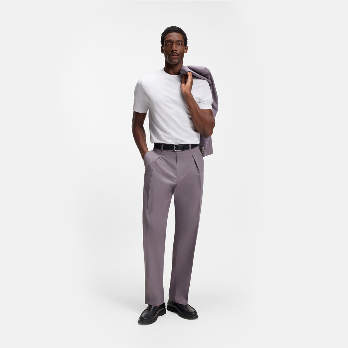 【BOSS博斯】提花图案棉质T恤