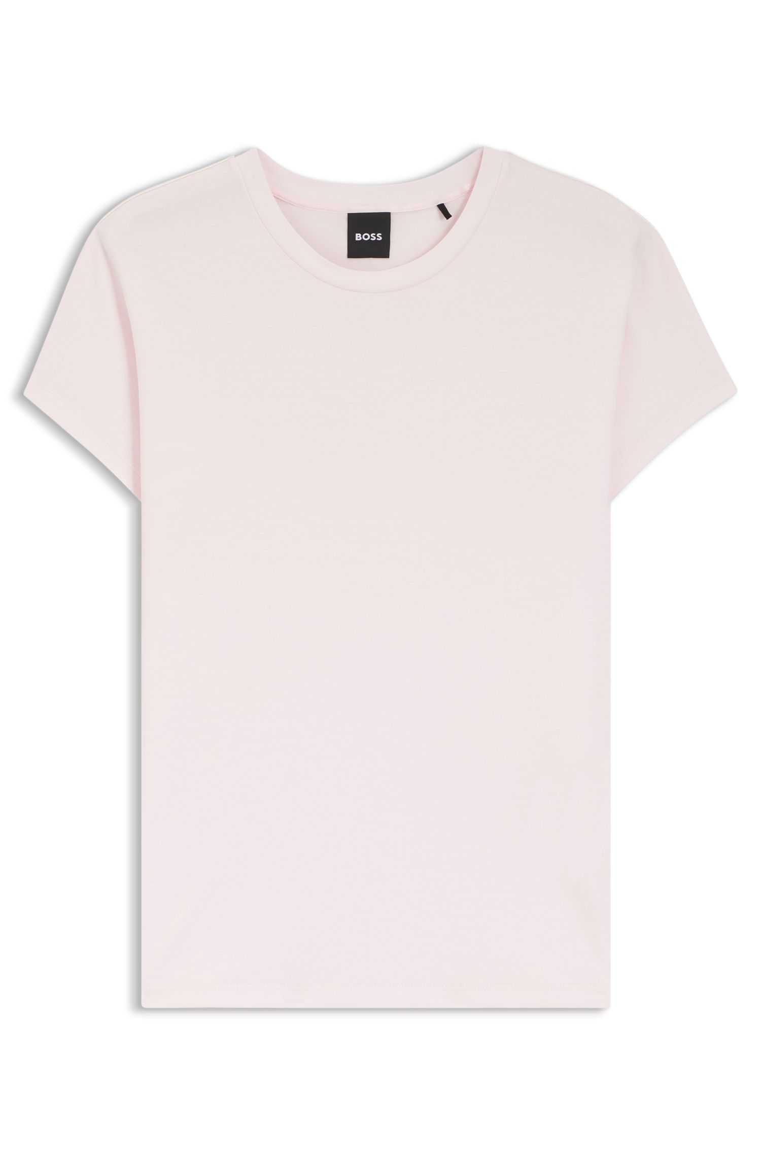【BOSS博斯】亮光滚边棉质绉布T恤