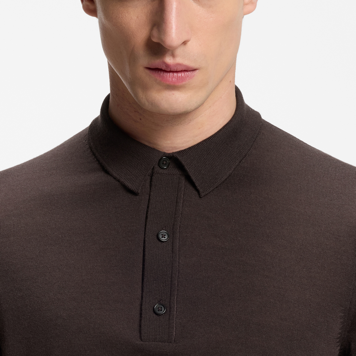 【BOSS博斯】Polo领短袖羊毛毛衣