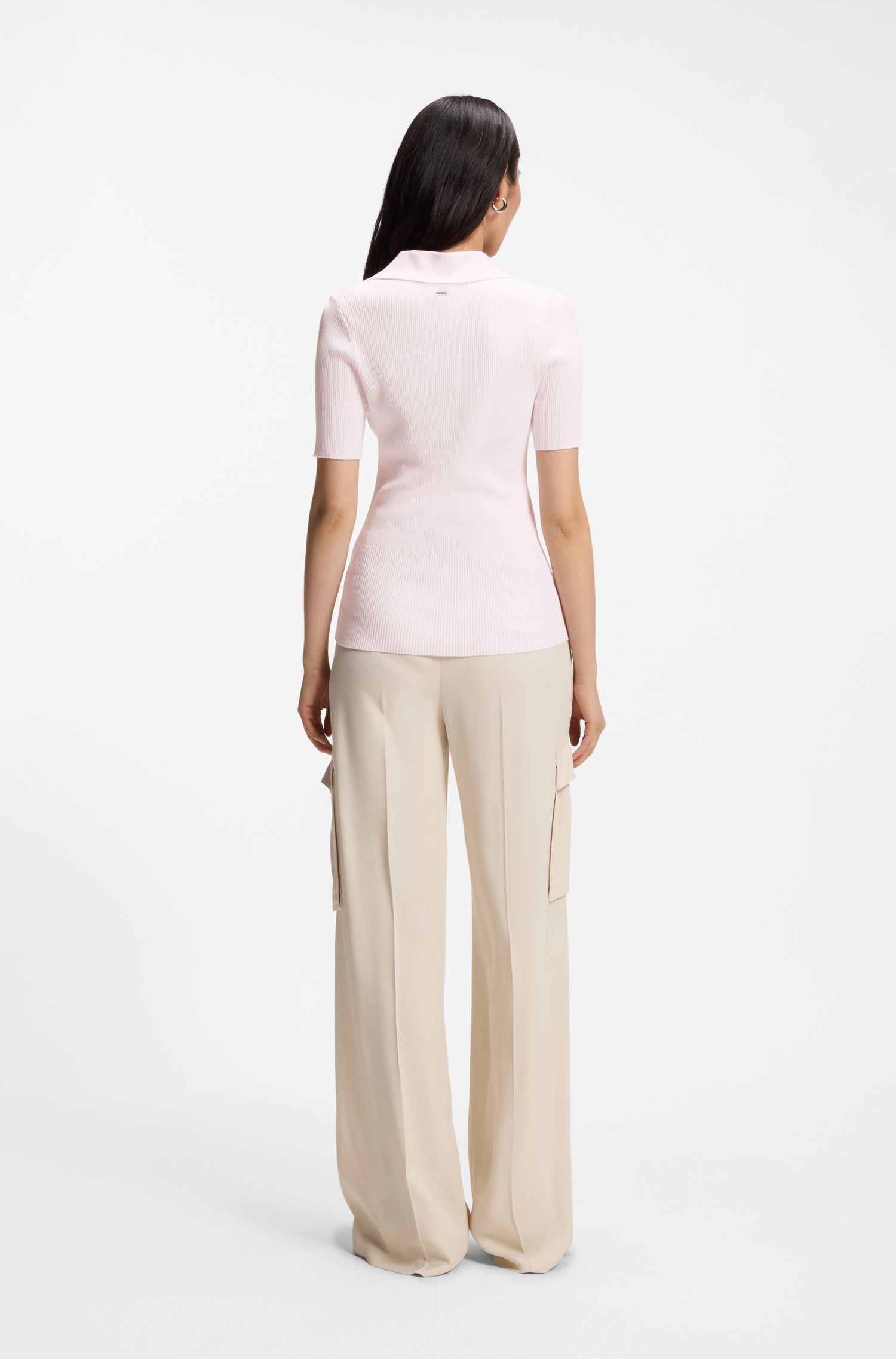 【BOSS博斯】透气面料罗纹针织Polo衫